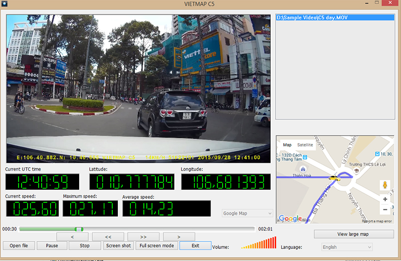  Camera ghi hình Full HD có GPS VietMap C5 TS4
