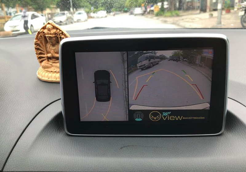 Camera 360 độ ô tô cho xe Mazda CX5 khi lùi đánh lái theo vô lăng