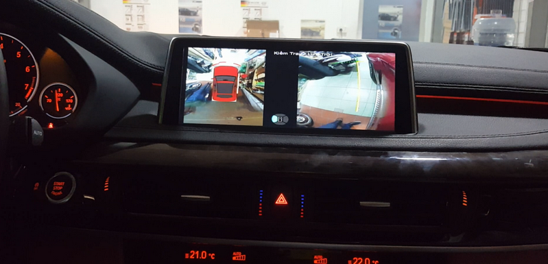 Vị trí lắp đặt mắt camera phía trước camera 360 độ ô tô cho xe BMW X6