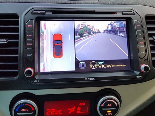 Camera 360 độ ô tô cho xe Kia Morning khi đi trên đường