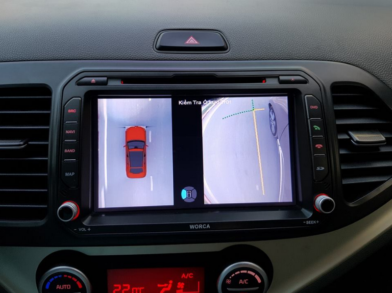 Camera 360 độ ô tô cho xe Kia Morning khi xi nhan trái